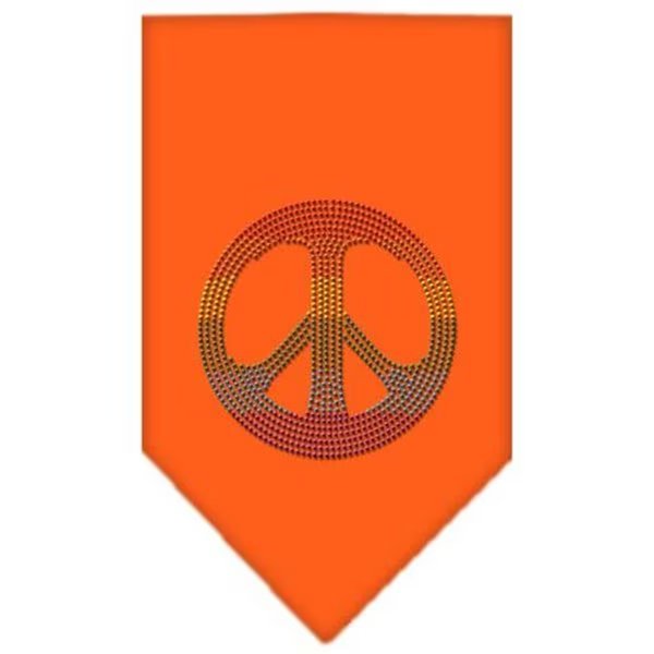 Rainbow Peace Sign Rhinestone Bandana Orange Small, Unconditional Love, Mfr#: UN760780